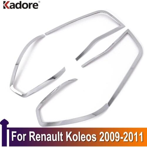 For Renault Koleos 2009 2010 2011 ABS Chrome Taillight Lamp Cover Trim Rear Light Lamp Frame Sticker Car Exterior Accessories