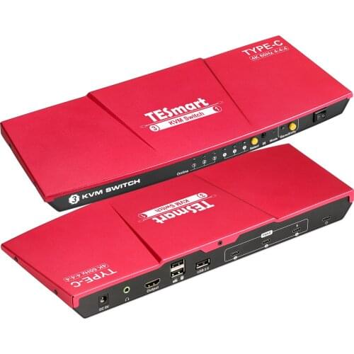 New Arrival HDCP 2.2 3 in 1 out USB Type-C KVM Switch