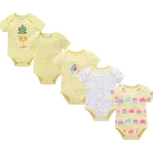 New Arrival Summer Baby Bodysuit 5 3 Pcs/lot Short Sleeve Cotton bebe Clothes Cool Design Newborn Overalls Outfits