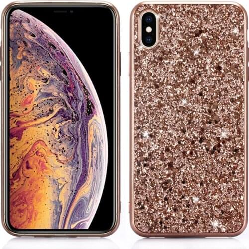 New Luxury Glitter Phone Case For iPhone Xs Xr XsMax Bling Glitter Soft Back Cover Cases For iPhoneX Cute Woman Lady Cover