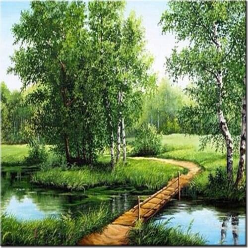 Landscape nature trees 5d diy diamond painting cross stitch full beads diamond embroidery mosaic pattern new pictures sale