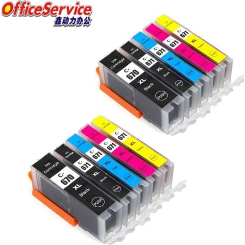 PGI-670 CLI-671 PGI670 PGI670XL Compatible Ink Cartridge For Canon MG5760 MG5765 MG5766 MG6860 MG6865 MG7760 inkjet Printer