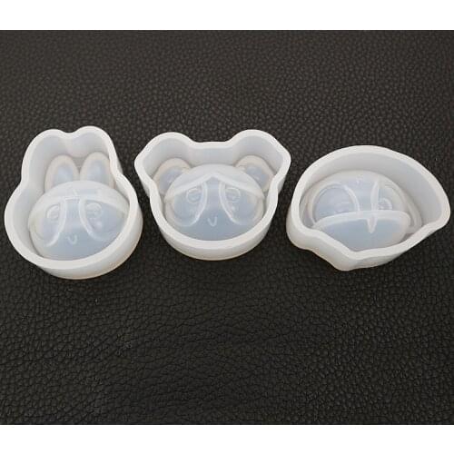 DIY Crystal Epoxy Mold Powerpuff Girl Plaster Aromatherapy Mirror Pendant Silicone