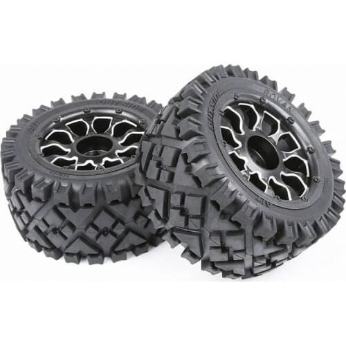 Rc car all terrain rear tires w/ Aluminum alloy wheel hub assembly for 1:5 scale HPI RACING baja 5B 5T SC LOSI TDBX MCD toys car