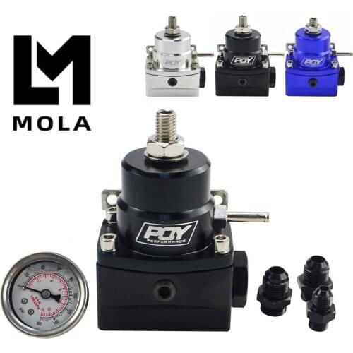 AN8 high pressure fuel regulator w/ boost - 8AN 8/8/6 EFI Fuel Pressure Regulator with gauge