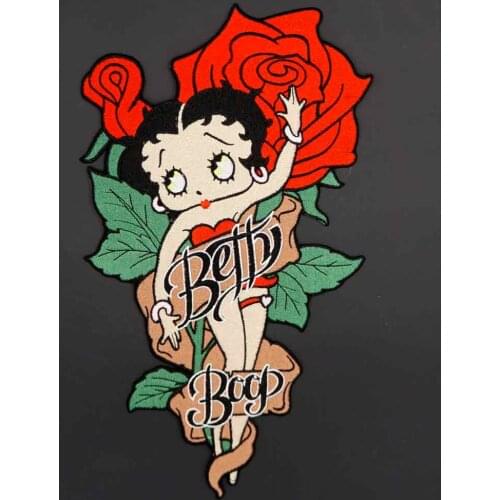 Rose and Betty Lady Embroidery Patch Sticker Badge for Clothes Hat Bags Iron on Backing