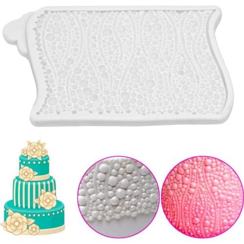 Silicone Fondant Cake Mold Birthday Bubbles Pattern Chocolate Candy Paste Sugar Craft Mould Pearls Seaweed