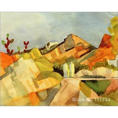 Modern art abstract Rocky Landscape by August Macke paintings reproduction High quality Hand painted