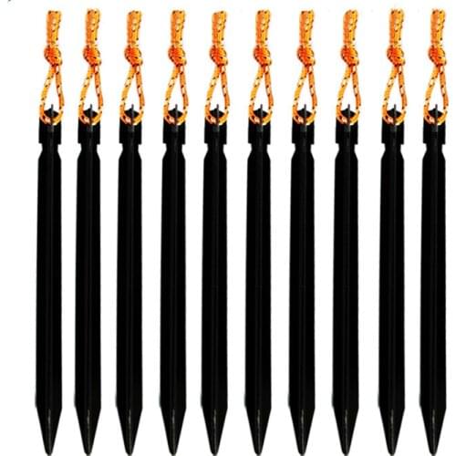 Tent Pegs 18cm Aluminum Tent Stake with Rope Outdoor Tent Nail Peg Tent Accessories tent skylight Metal Beach Nail reinforced