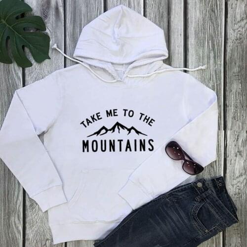 Hoodies Take Me To The Mountain New Arrival Unisex Funny Casual 100%Cotton Tops Hiking Adventure Pullover Hoodies Camping Tops