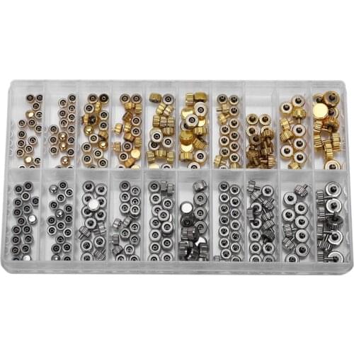 Waterproof Watch Crown Parts Replacement Assorted Gold & Silver Dome Flat Head Watch Accessories Repair Tool Kit for Watchmaker