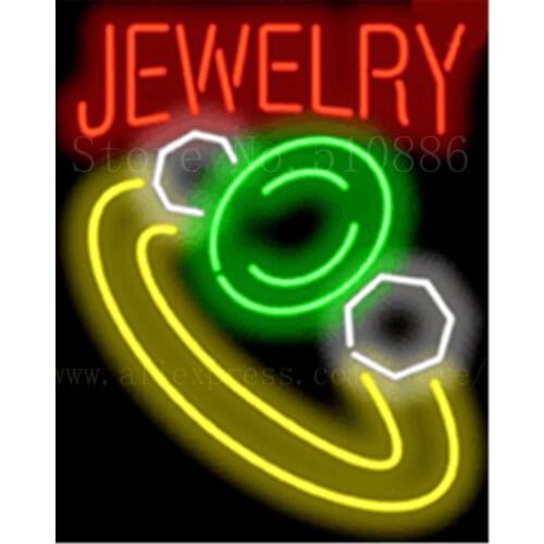 Jewelry NEON SIGN REAL GLASS BEER BAR PUB LIGHT SIGNS display Accessory Pawn shop Exchange Gold Advertising Light 17*14"