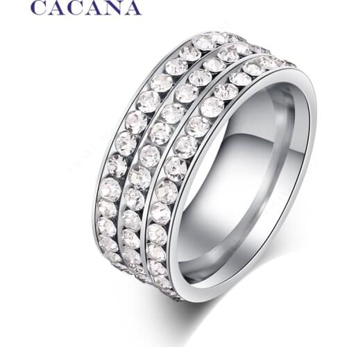 CACANA Stainless Steel Rings For Women Fashion Jewelry Wholesale NO.R61