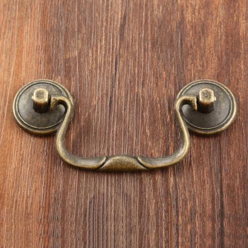 1set Antique Bronze Handle w/screw 114*34mm Vintage Pull Alloy Knob Cabinet Drawer Wardrobe Door Furniture Old Chinese Simple