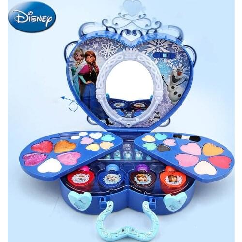 39 Pcs Disney Princess Series Frozen Elsa And Anna Lip Gloss Lipstick Makeup Set Beauty Pretend Play Girl Festival Toy Gift Box