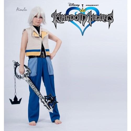 Ainclu Free Shipping Costume Kingdom Hearts Riku Uniform Game Cosplay For Adult Costume and Kid Costume Customize for plus size