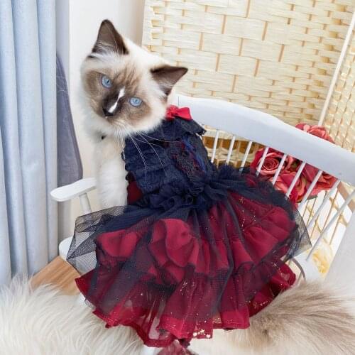 British Shorthair Felinae Dress American Shorthair Clothing Dresscat Dog Rabbit Pet Wedding Princess Dress Dog Skirts Puppy