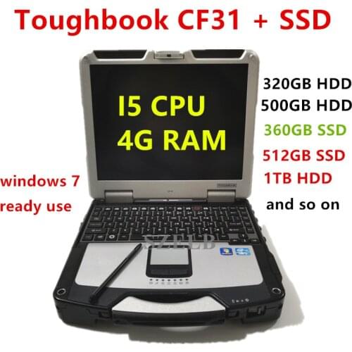 For Panasonic Toughbook Rugged CF31 laptop core i5 HDD SSD 4G RAM Win7 CF 31 CF-31 for Star C4/C5/C6 Diagnostic tool