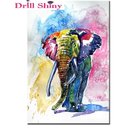 Drill Shiny Diy diamond painting cross stitch kit Elephant Diamond embroidery 3D square Diamond Mosaic pasted 5D full painting