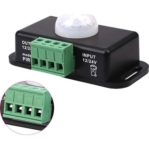PIR Motion Sensor Switch IR Infrared Detector Light Switch Module DC 12V 24V 8A Automatic Adjustable for LED Strip Light Lamp