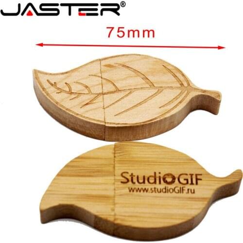 JASTER New fashion Wooden leaf simulation golden tree leaves usb2.0 flash drive Memory card pen drive pendrive 4G 16GB 32GB 64GB