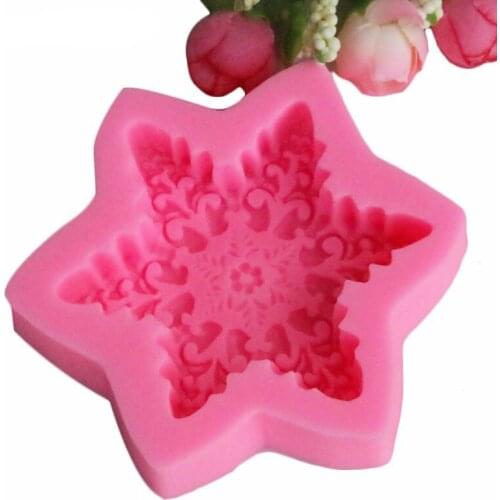 Cake Mould Food Grade Silicone DIY Baking Tools 1Pcs Soap Mold Reusable Multi Purpose Pink Kitchen Supplies Snowflake Shape