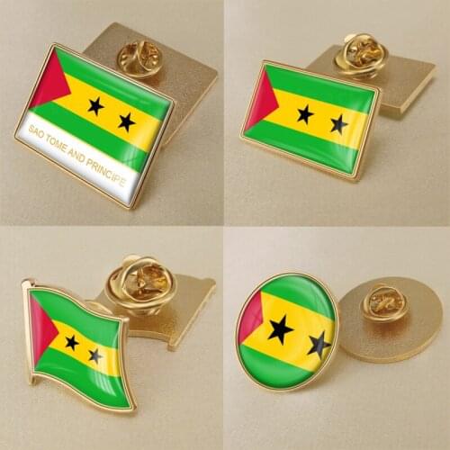 Coat of Arms of Sao Tome and Principe Flag National Emblem Brooch/Badges/Lapel Pins