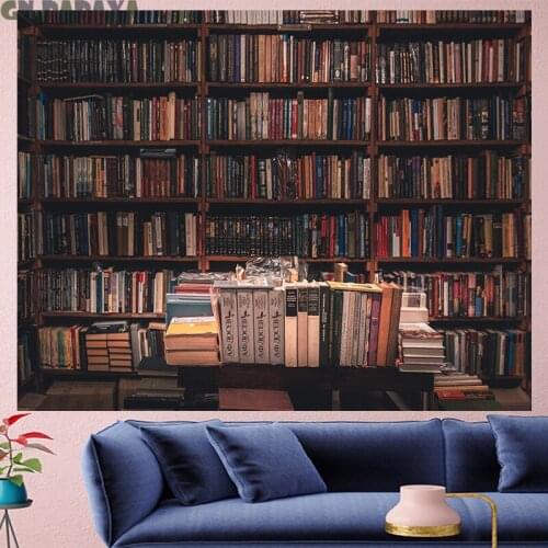 Retro Bookshelf Tapestry hippie Wall Hanging personality Pop style goblen Home Decor Art Farmhouse Wall Carpet wall towel