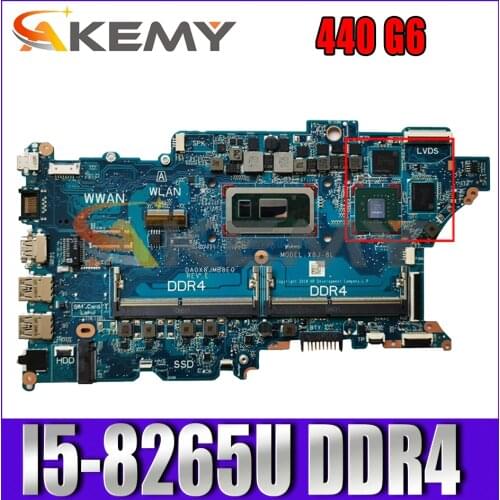 For HP Probook 440 G6 I5-8265U Notebook Mainboard DA0X8JMB8E0 N17S-G2-A1 DDR4 Laptop motherboard