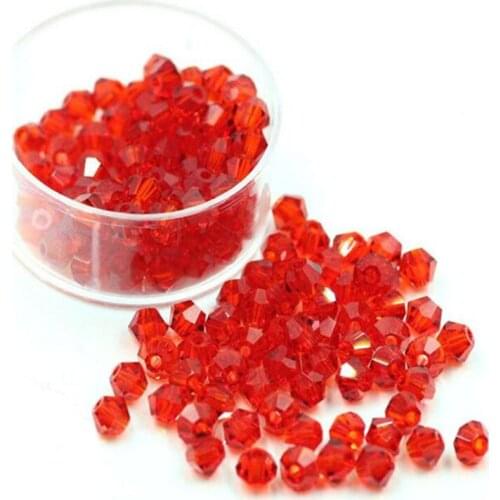 MHS.SUN AAA Quality Lt Siam Red bicone glass crystal beads for jewelry accessories loose spacer crystal beads diy faceted beads