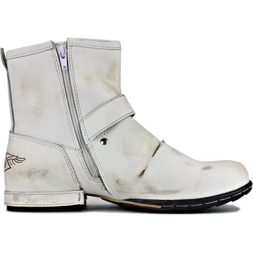 2021 Mens Ankle Boots Fashion Chukka Boots Zipper-up Motorcycle Boots Genuine Leather Handmade Western Boots Designer Shoes