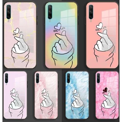 Soft Glass Case For Huawei Honor 30 20 10 Lite Pro 10i 20i 9a 8a 8x Balck Cover Love your heart