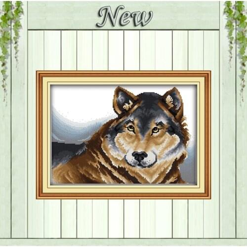 German shepherd dog animal cartoon painting Counted Printed on canvas DMC 11CT 14CT Cross Stitch kits Needlework Sets embroidery