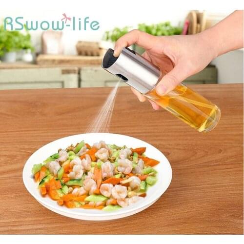 Stainless Steel Glass Oil Vinegar Spray Bottle Type Spill-Proof Condiment Bottle Household Convenient And High Quality Squeeze
