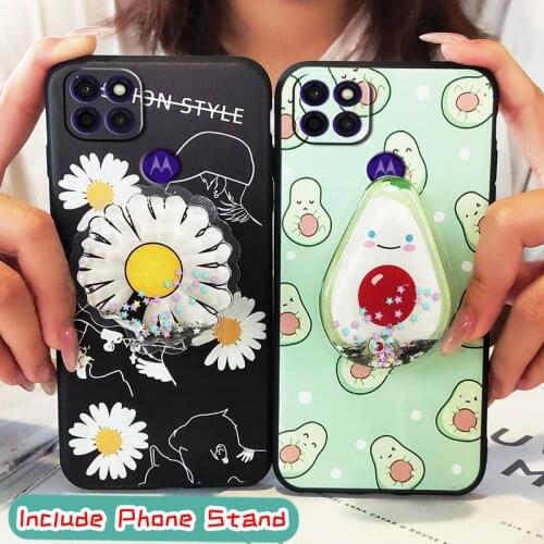 Cover New Arrival Phone Case For MOTO G9 Power For Woman Cartoon phone stand holder foothold glisten