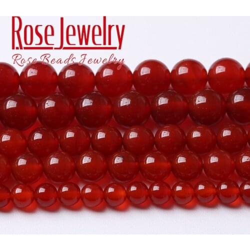 7A Real Natural Red Agates Onyx Beads Round Loose Spacer Stone Beads For Jewelry Making DIY Bracelets Necklace 4 6 8 10 12 14mm