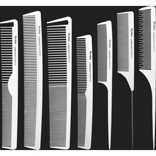 Mythus 7Pcs Barber Comb Haircut Professional Hairdressing Styling Comb Set Salon Hair Care Styling Tool Carbon Fiber Comb Set
