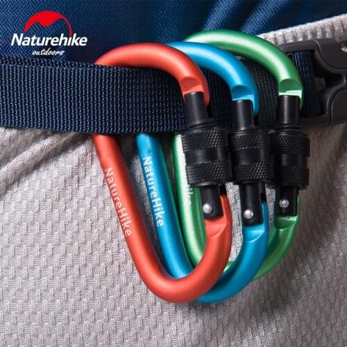 Naturehike Portable Multifunctional D Type Hang Buckle Aluminum Alloy Mini AccessoriesTent Buckle Backpack Hanger Keychain