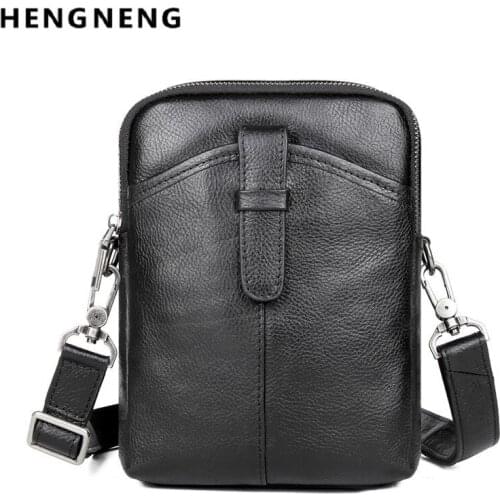 Fashion Mens Messenger Bag Genuine LeatherShoulder Bags For Men Crossbody Bags Small Man Shoulder Handbag Bolso Male Flap Bag