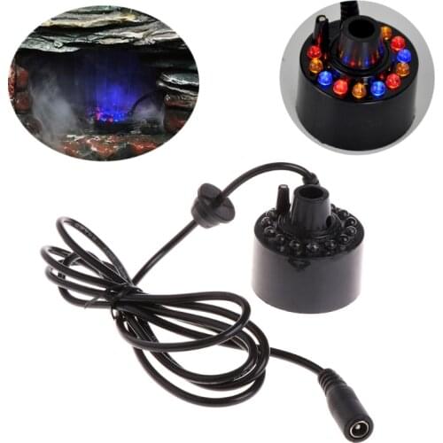 12 LED light Ultrasonic Mist Maker Fogger Water Fountain Pond Indoor Outdoor
