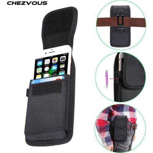 CHEZVOUS Universal Holster Case for iPhone X XS XR XS Max 8 7 6 6s Plus Nylon Belt Clip Waist Bag 4.7-6.9 inch for Huawei Xiaomi