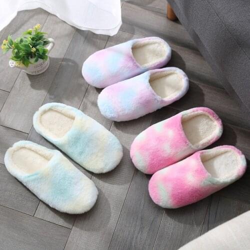 Women Winter Indoor Slippers Warm Plush Home Slipper Autumn Winter Shoes Woman House Flat Floor Soft Slient Slides for Bedroom