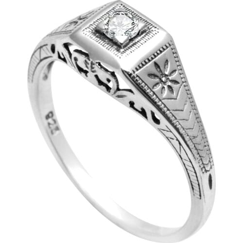 RedWood Solid 925 Sterling Silver 3mm Moissanite Ring For Women Certified Gemstone Diamond Wedding Party Vintage Jewelry Factory