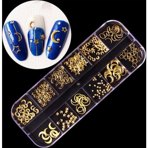 1 Box Nail Steel Bead 3D Decoration Metal Rhinestone Nail Studs Mixed Size Manicure DIY Nail Art Decoration