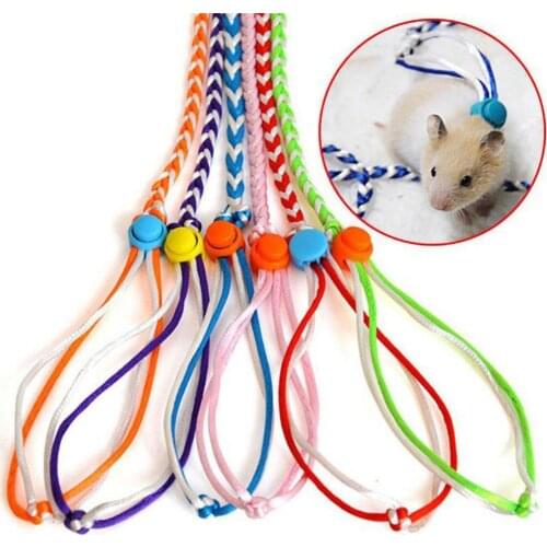 50%HOT1.4/2m Small Pet Hamster Rabbit Adjustable Traction Rope Walking Collar Leash