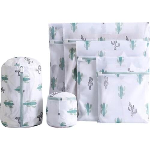 6pcs Sold Underwear Washing Bag Printing Mesh Fabric Washing Bag Fine Mesh Set Clothes Mesh Bag Large Mesh Washing Care Bag