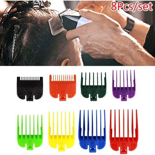 8pcs/set Universal Hair Clipper Limit Comb Guide Attachment Size Barber Replacement 1.5/3/4.5/6/10/13/15/19mm