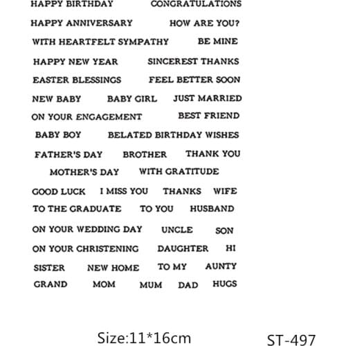 AZSG Various Festival Greetings Clear Stamps/Seals For DIY Scrapbooking/Card Making/Album Decorative Silicone Stamp Crafts