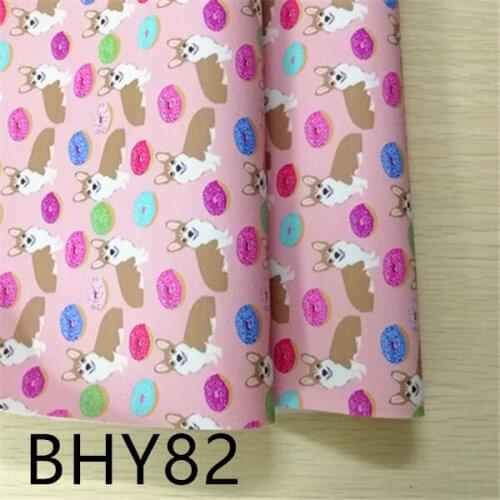 Free shipping 7.6*12inch cartoon print synthetic leather fabric for DIY accessories BHY82