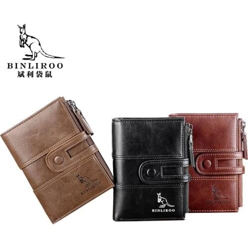 BINLIROO Men's Leather Wallets